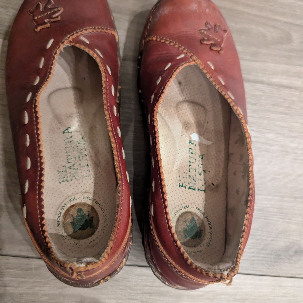 Red Leather Slip-On Shoes